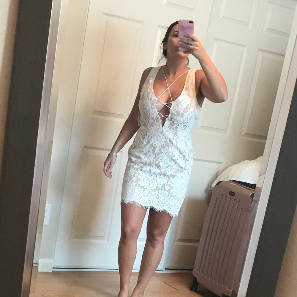 White lace dress.